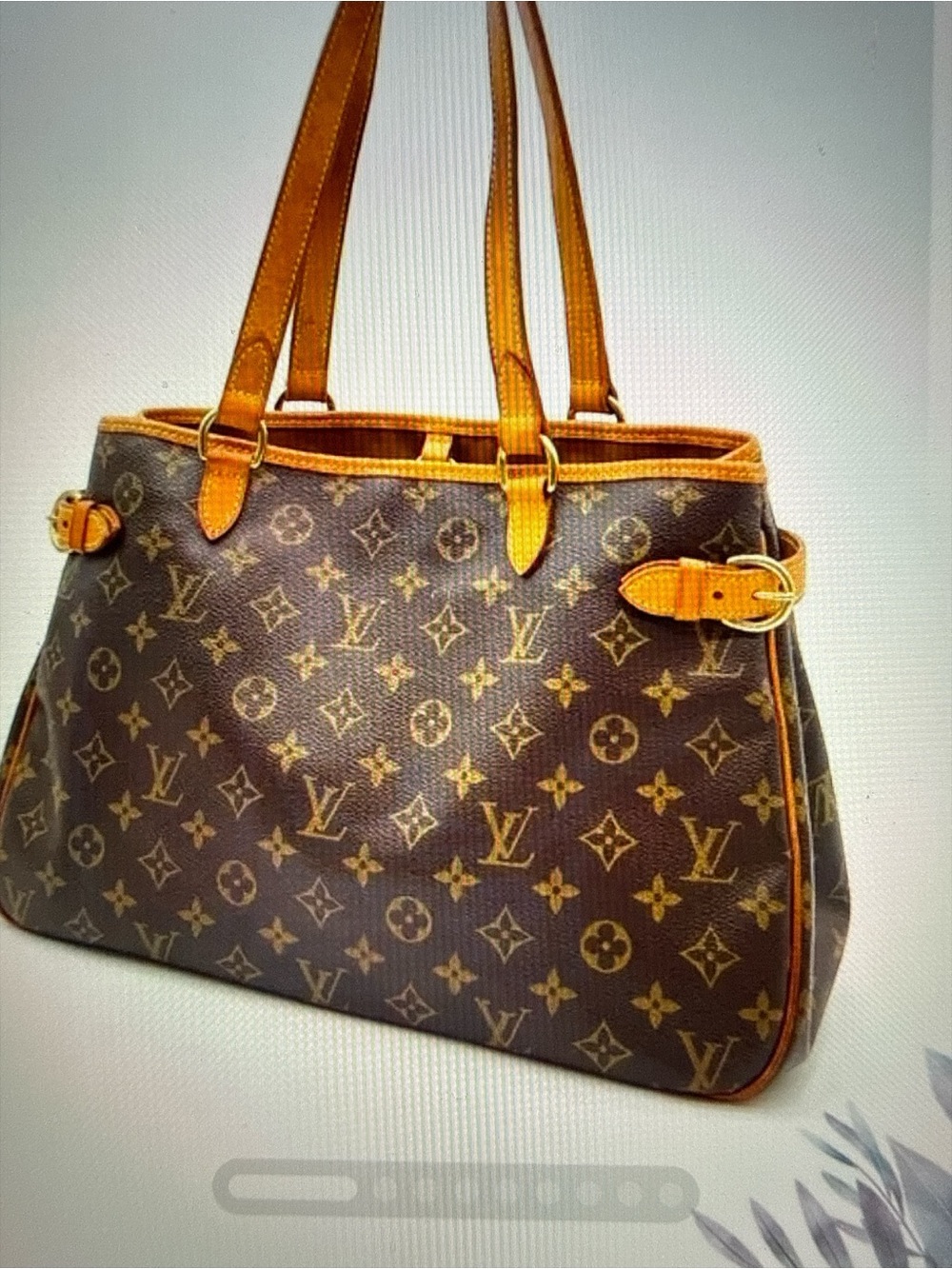 Louis Vuitton Horizontal Tote Brown Monogram Shoulder Bag with Tan Trim
